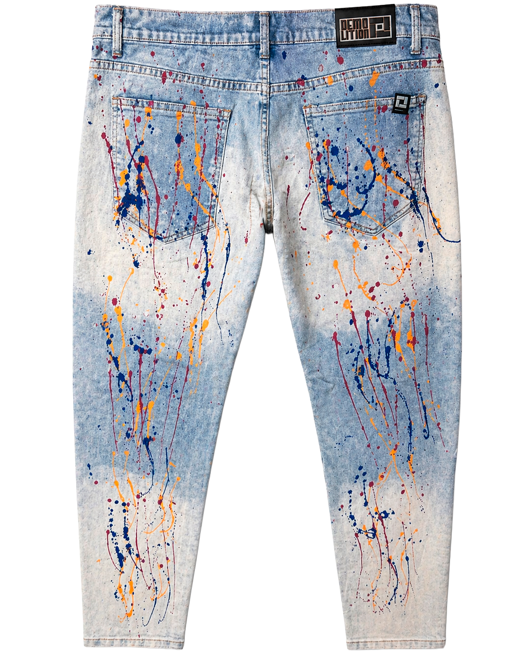DEMOLITION DISTRESSED DENIM JEANS NEON ICE - DMJ21105P
