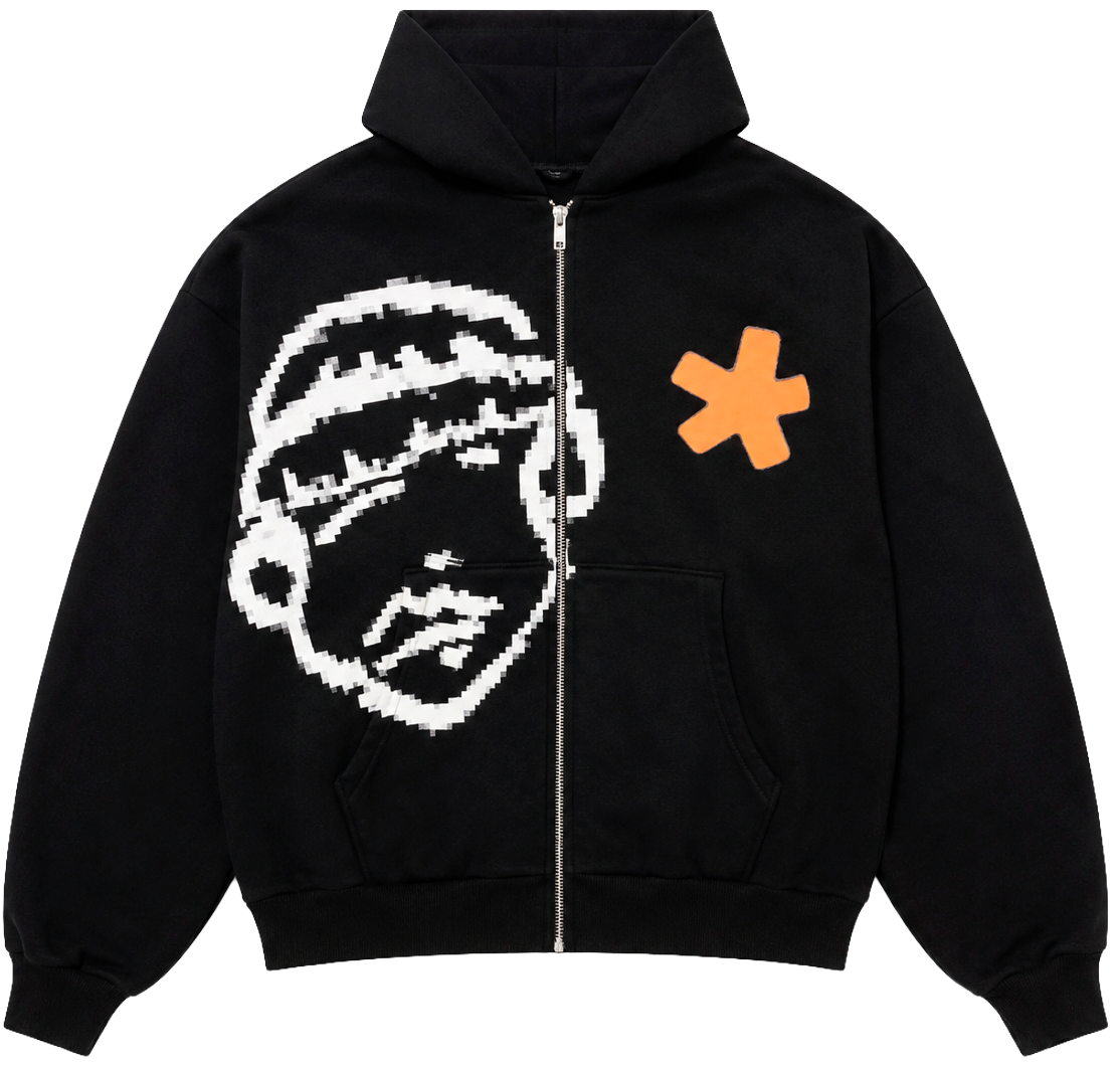 WOMENS ARIANA GRANDE ZIP HOODIE JACKET BLACK - AG TOUR