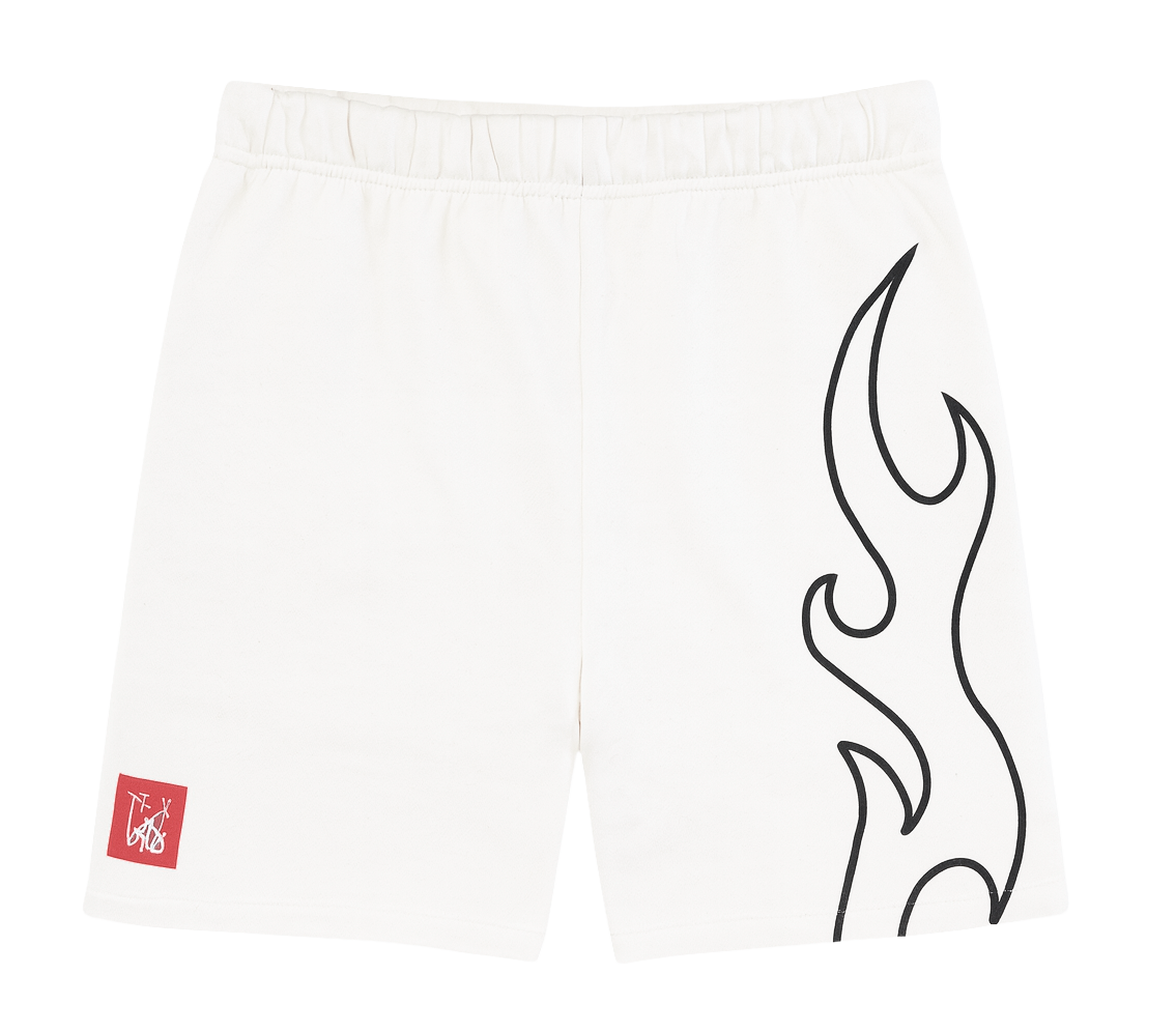 UNDERTD GRAPHIC SWEATS SHORTS WHITE - US5204