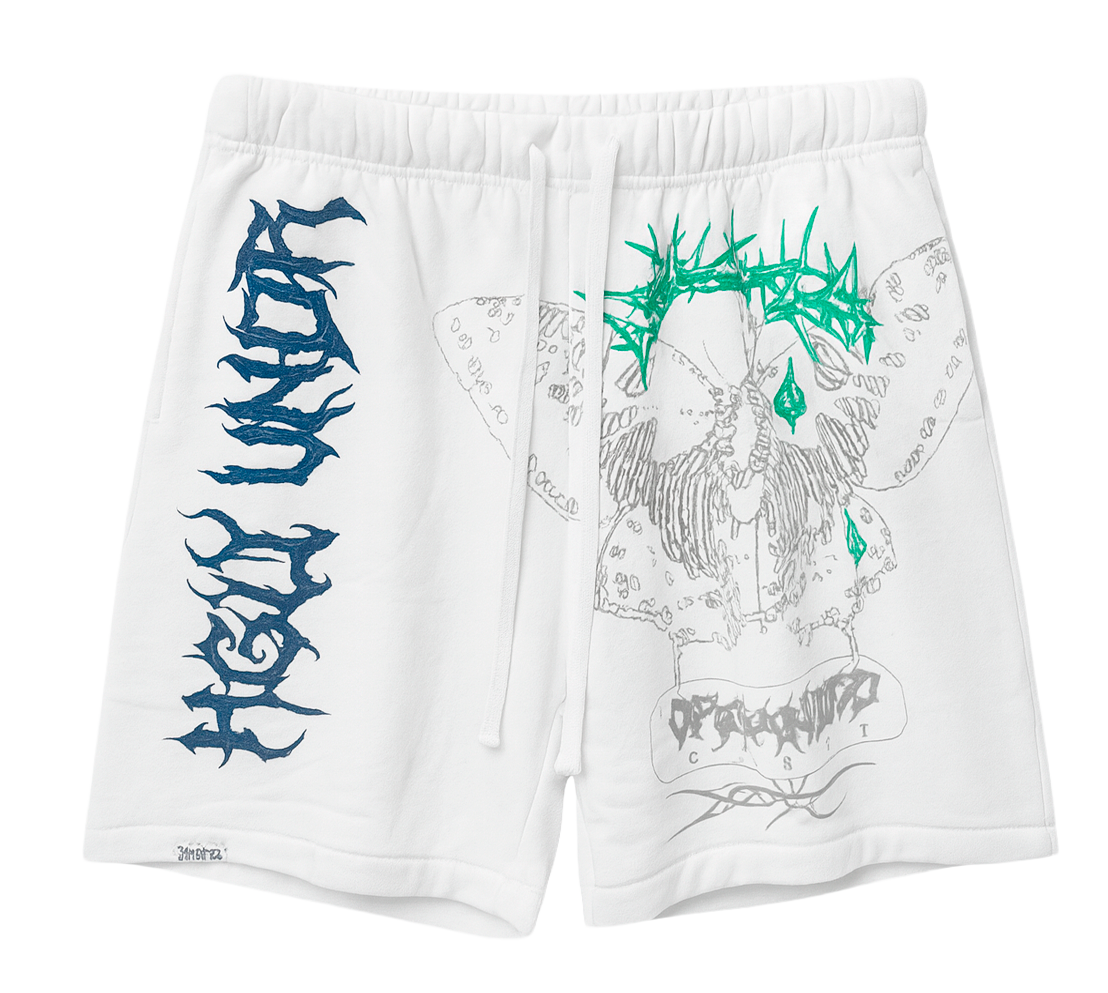 UNDERTD GRAPHIC SWEATS SHORTS WHITE - US5203