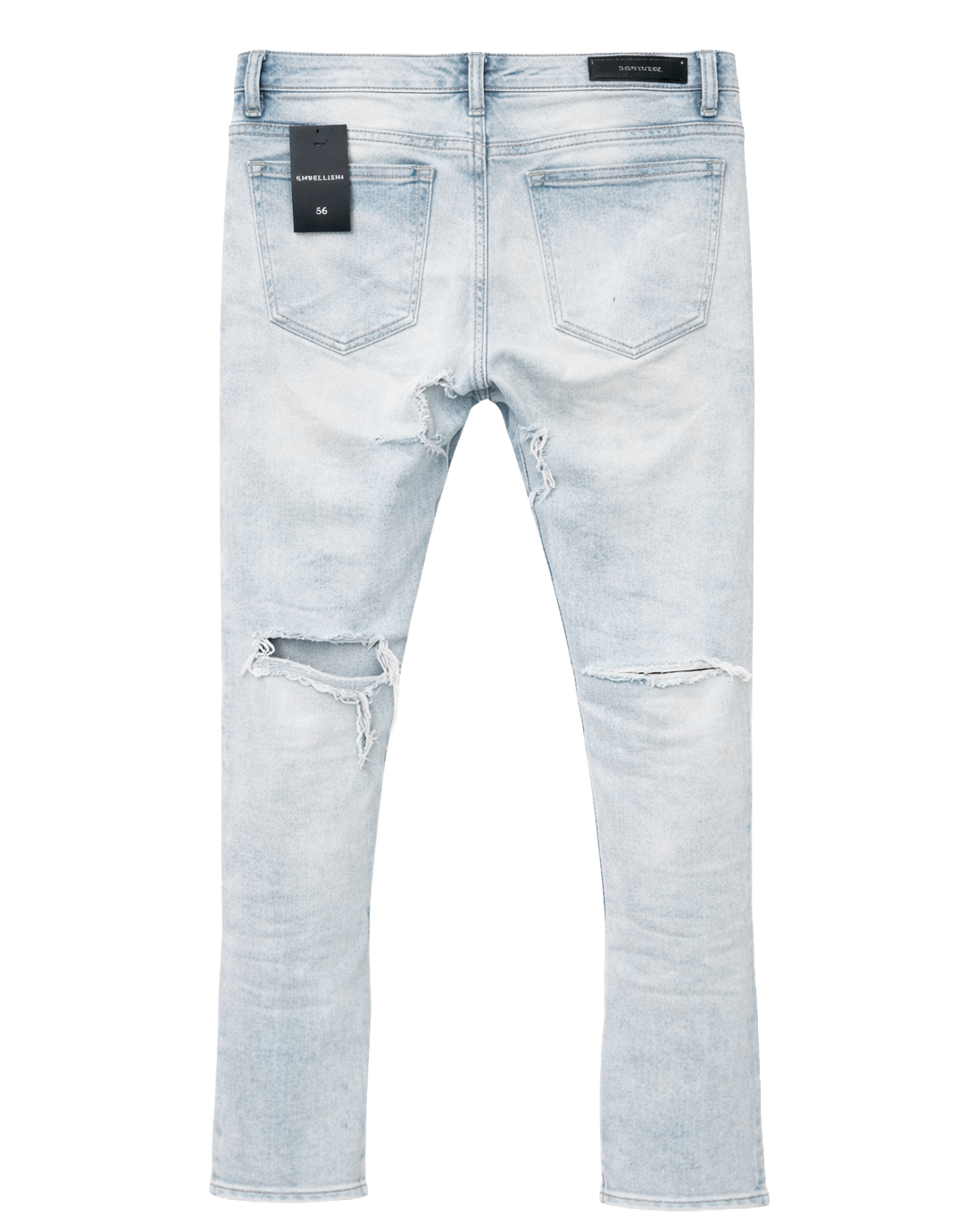 EMBELLISH STACKED FLAIR JEANS INDIGO BLEACH - EMBHOL124-033