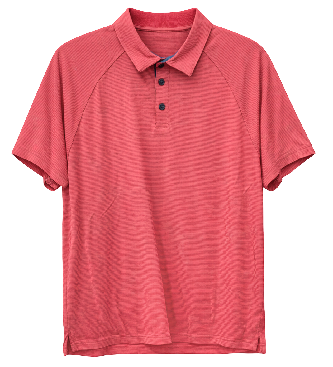 PTO S/S STRIPE POLO SHIRT CORAL - NRDK74-F23