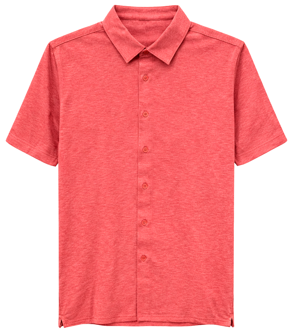 PTO S/S BUTTON-DOWN T-SHIRT RED - NR84-FS22K
