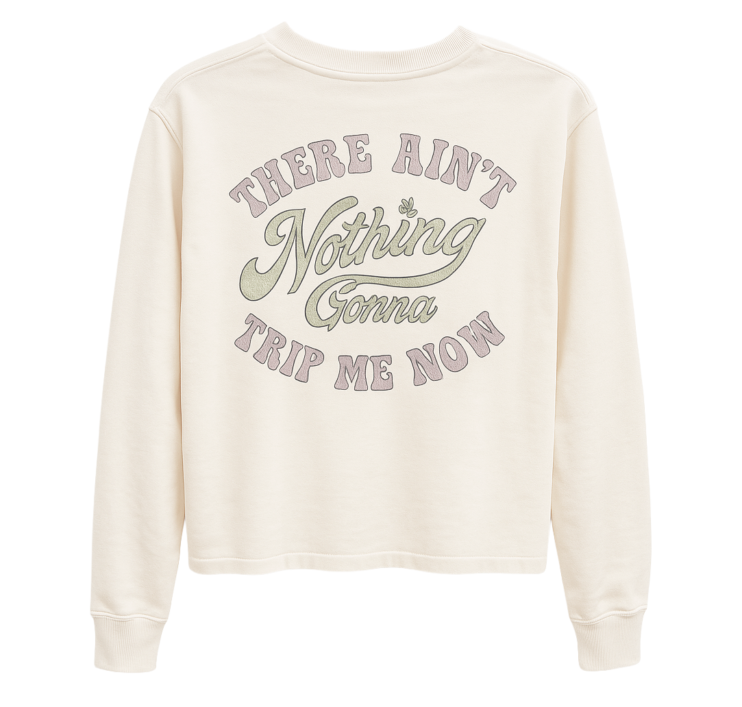 WOMENS LICENSED DISNEY TIANA CREWNECK L/S CROP CREAM - DNCPD25