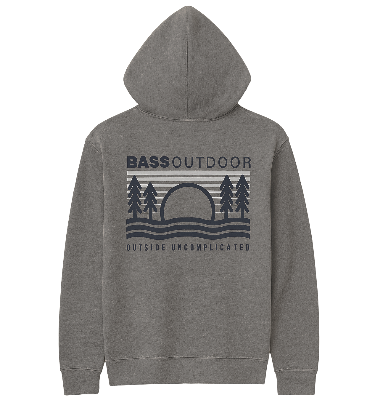 LICENSED BASS OUTDOOR HOODIE BROWN HTR/NAVY/WHITE - BASS OUTDOOR