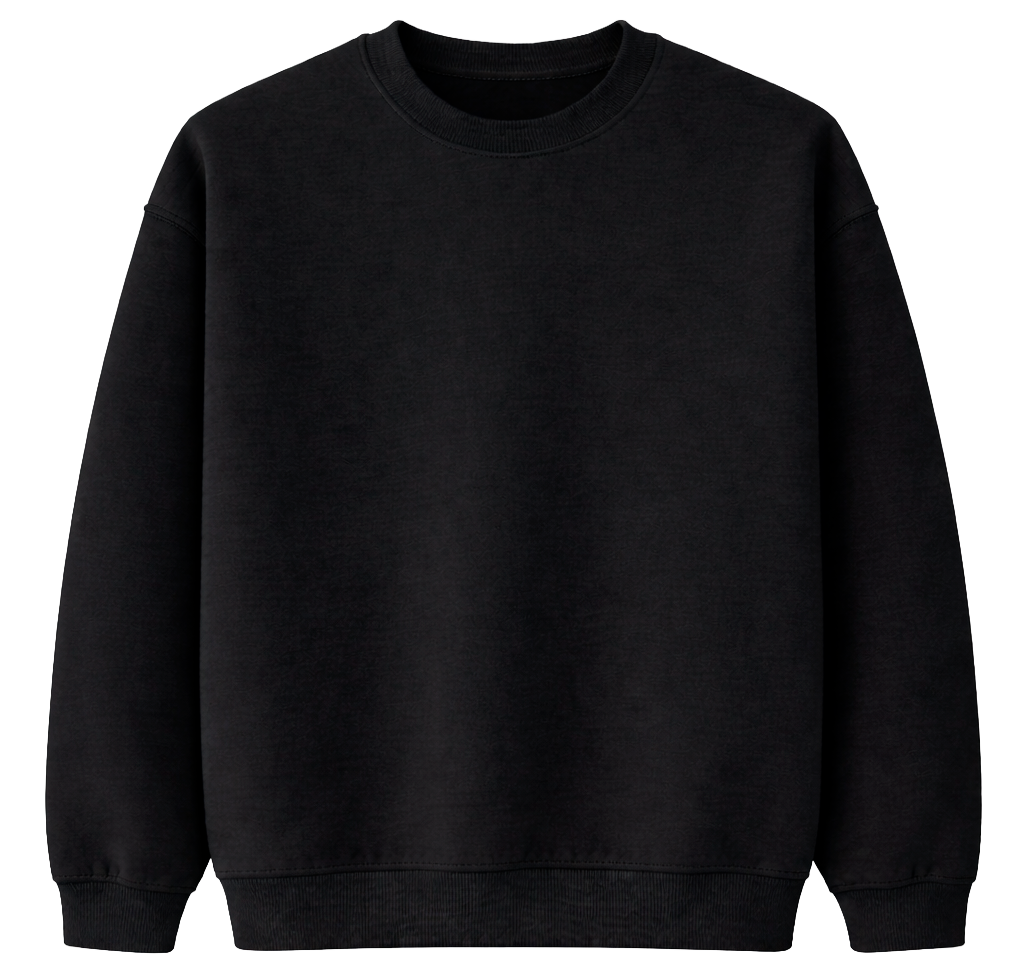 BIO BLANK FLEECE CREWNECK BLACK - BLANKS