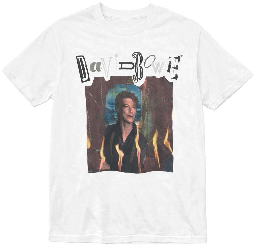 LICENSED ROCK MUSIC T-SHIRT WHITE - BOWIE