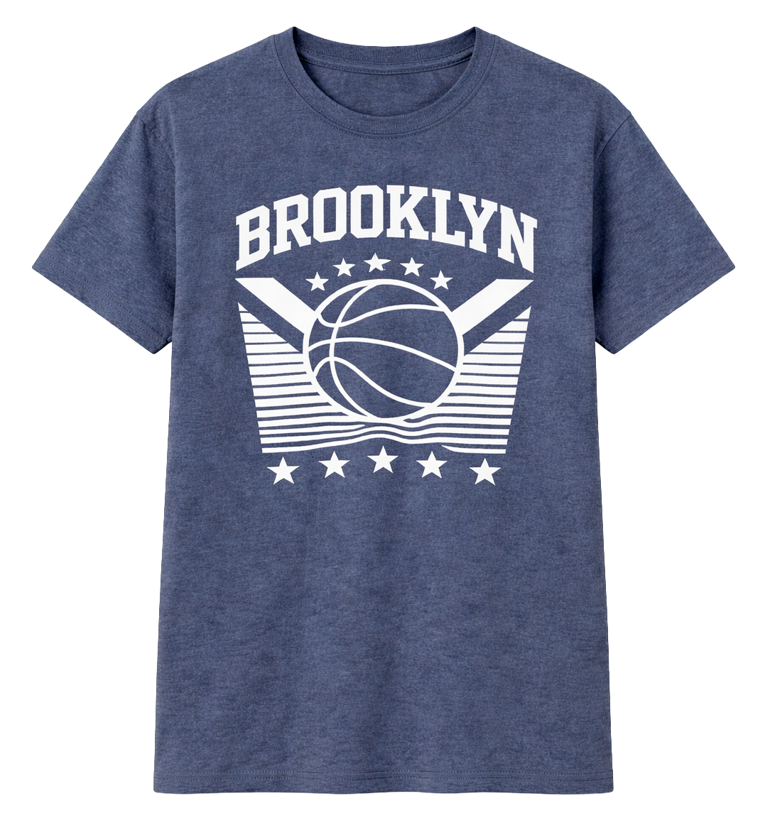 MELROSE PLACE GRAPHIC T-SHIRT HTR NAVY - BROOKLYN B-BALL