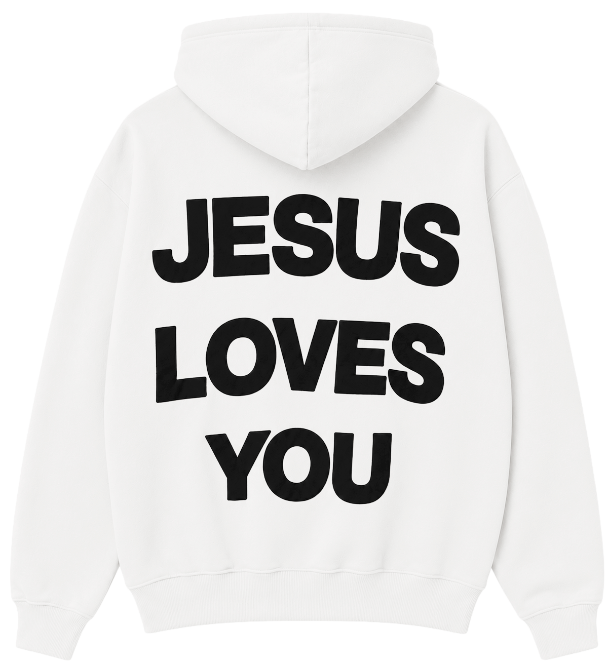 JESUS SAVES CROSS HOODIE WHITE - JESUS LOVES YOU