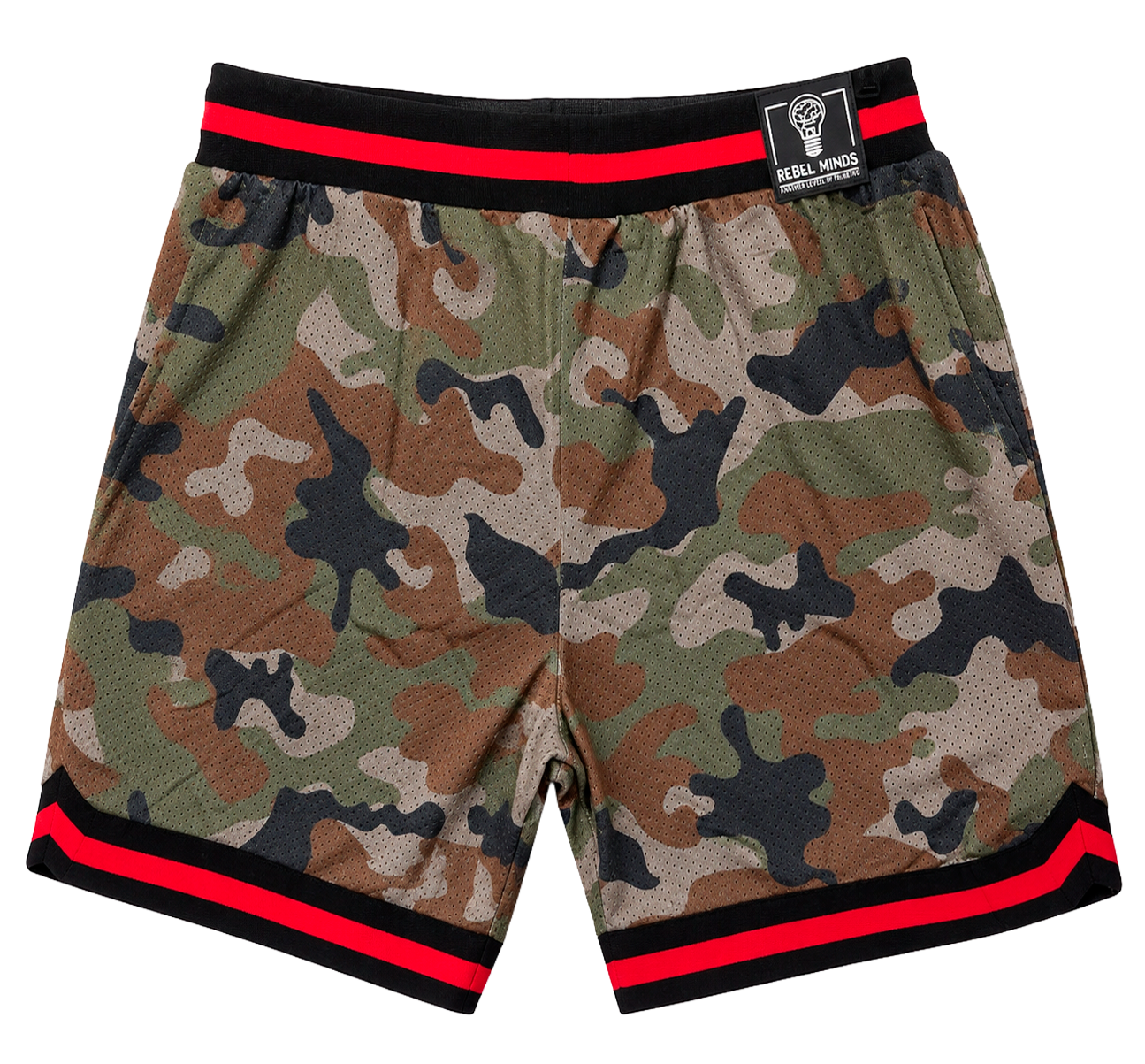 REBEL MINDS PLUS SIZE BASKETBALL SHORTS WOODLAND - 100-921
