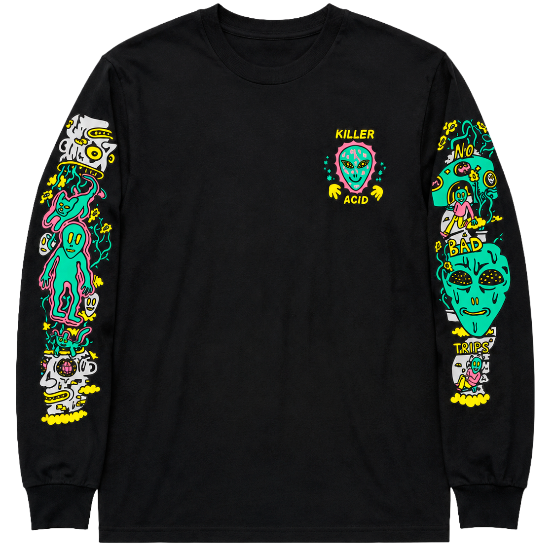 KILLER ACID GRAPHIC L/S SHIRT BLACK - NO BAD TRIPS