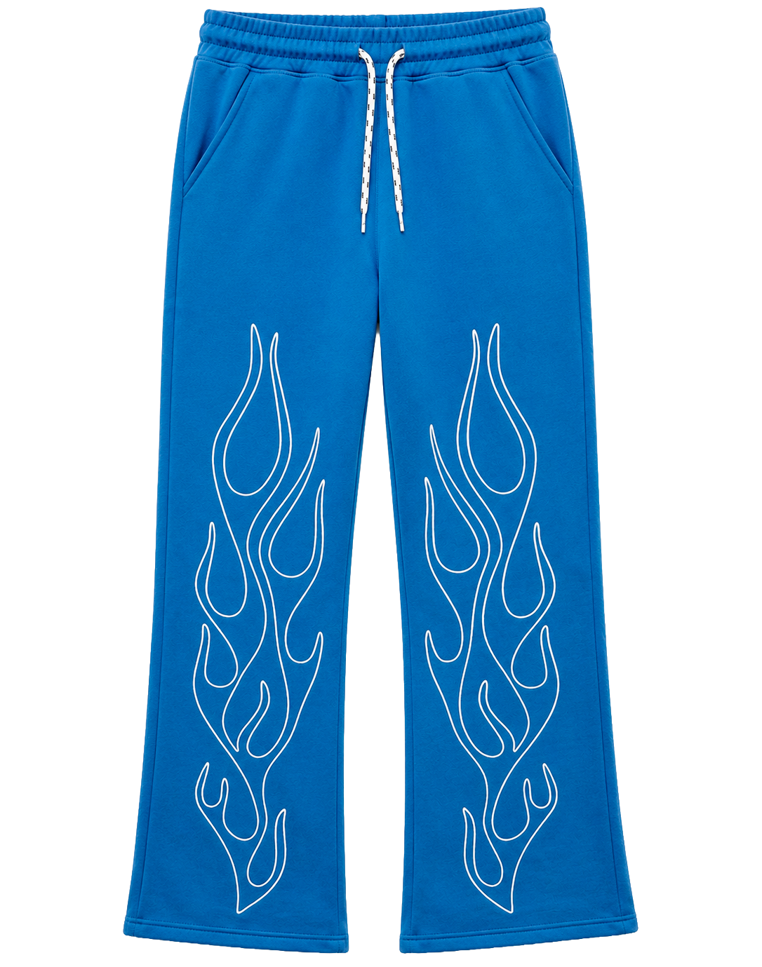 BEZALEL STACKED FLAIR SWEATPANTS NEW BLUE - FLAMES