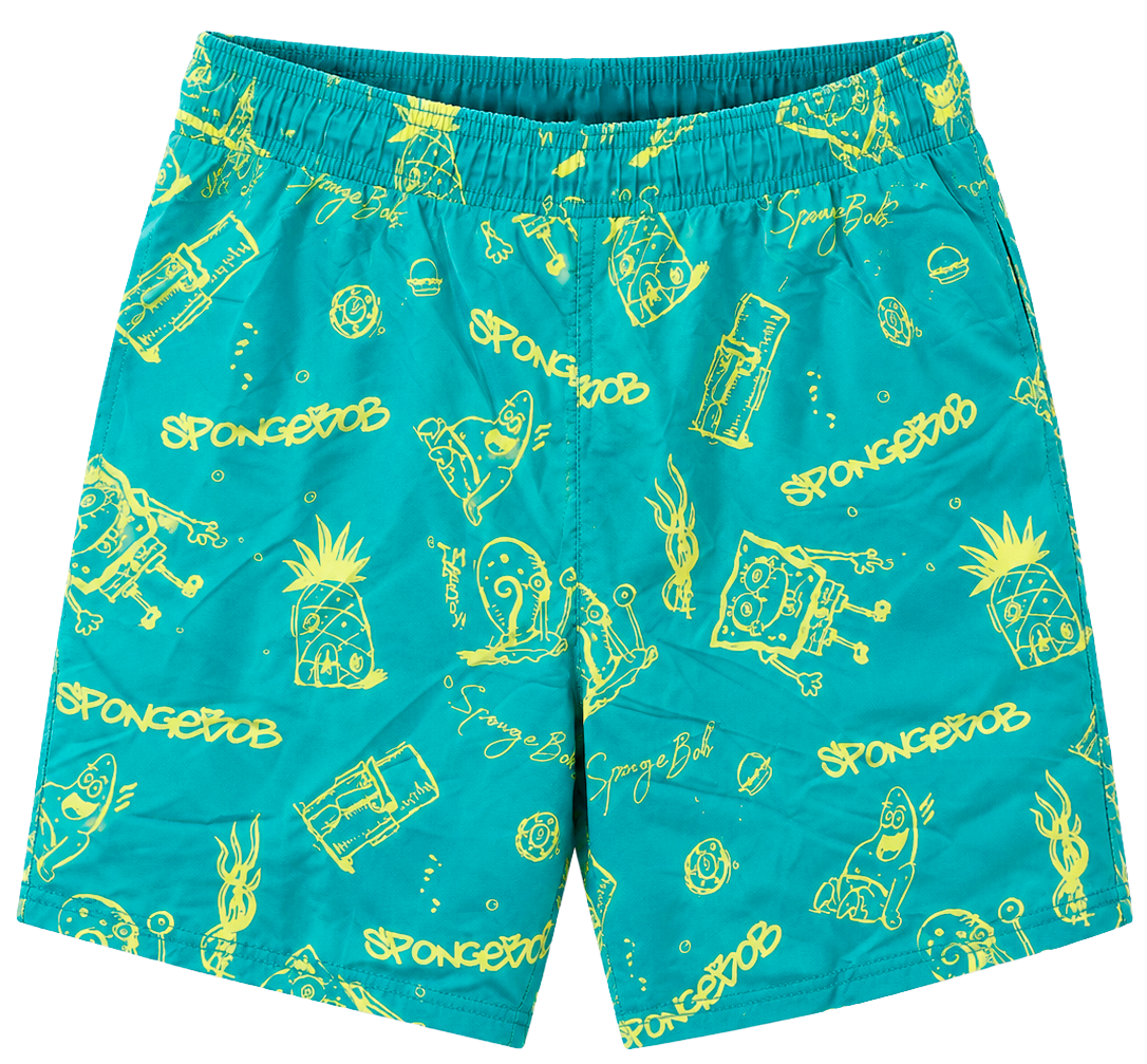 LICENSED SPONGEBOB BOARD SHORTS BRIGHT GREEN - 4SBM35340CL