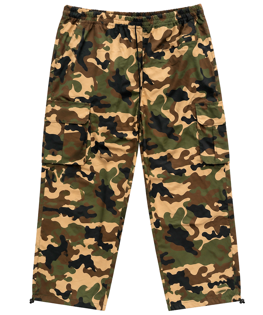 REBEL MINDS CARGO WINDBREAKER PANTS WOODLAND - 152-449