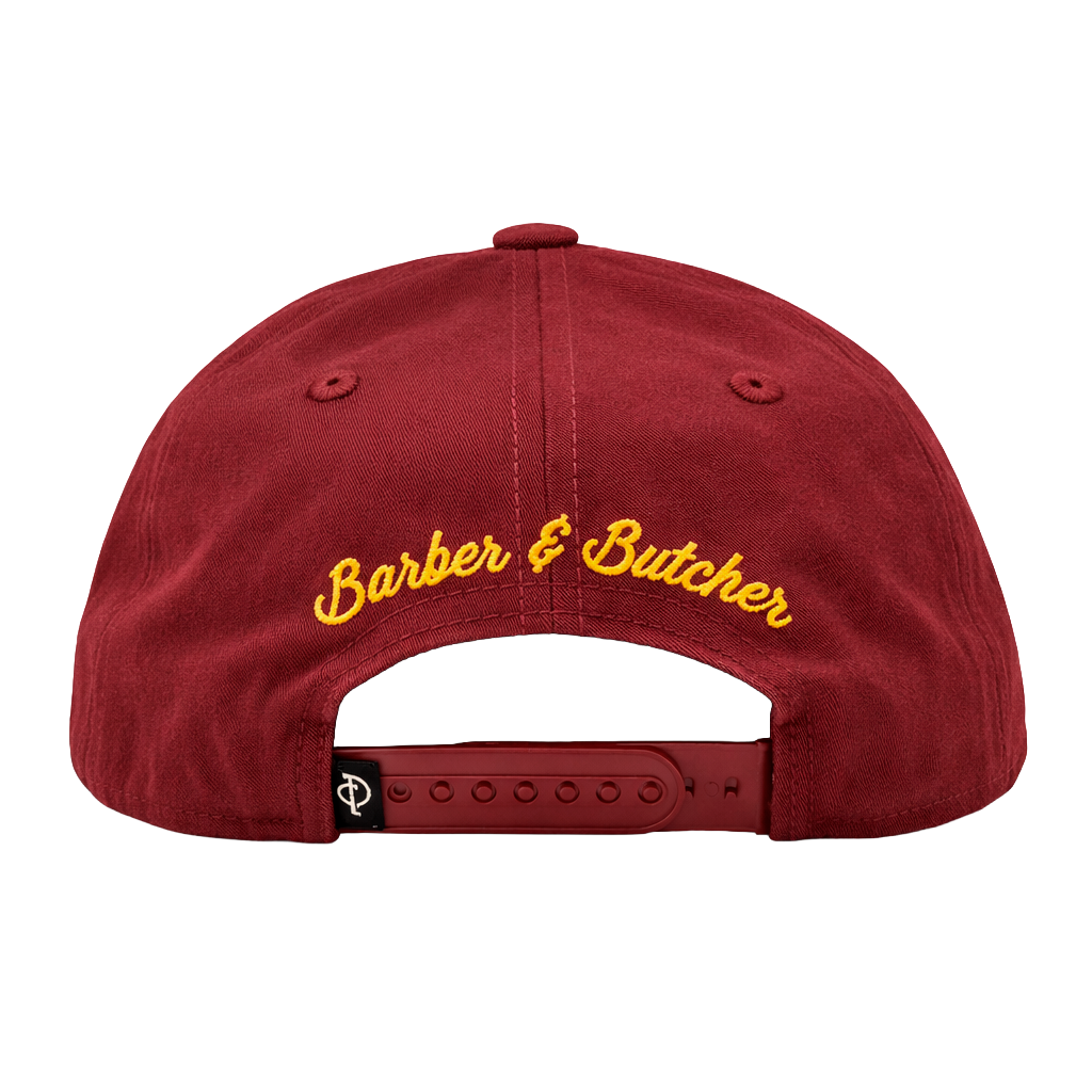 DISTORTED PEOPLE TEAM SNAPBACK HAT DARK RED/WHT/GOLD - 2533