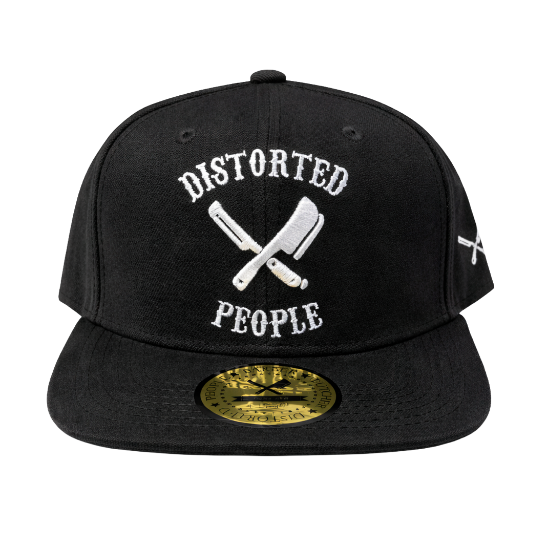 DISTORTED PEOPLE TEAM SNAPBACK HAT BLACK/WHITE - 2532