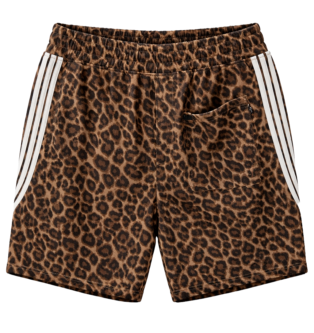 EPTM LEOPARD SWEAT SHORTS BROWN - EP12140
