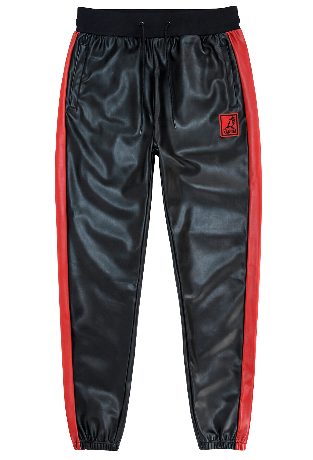 KANGOL VEGAN LEATHER JOGGER BLACK/ ECUESTRIAN/ RED - K92132 - Steal Deal