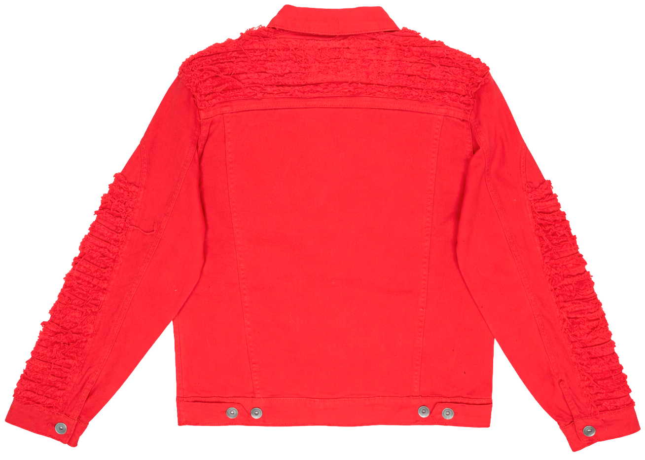 R3BEL DENIM FRAYED JACKET RED - 641-552