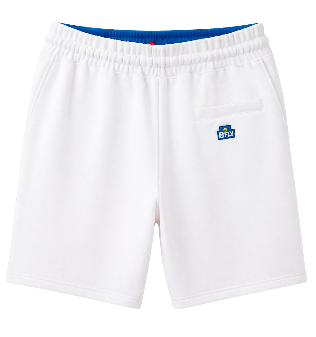BORN FLY GRAPHIC SWEAT SHORTS WHITE - 2304B4765