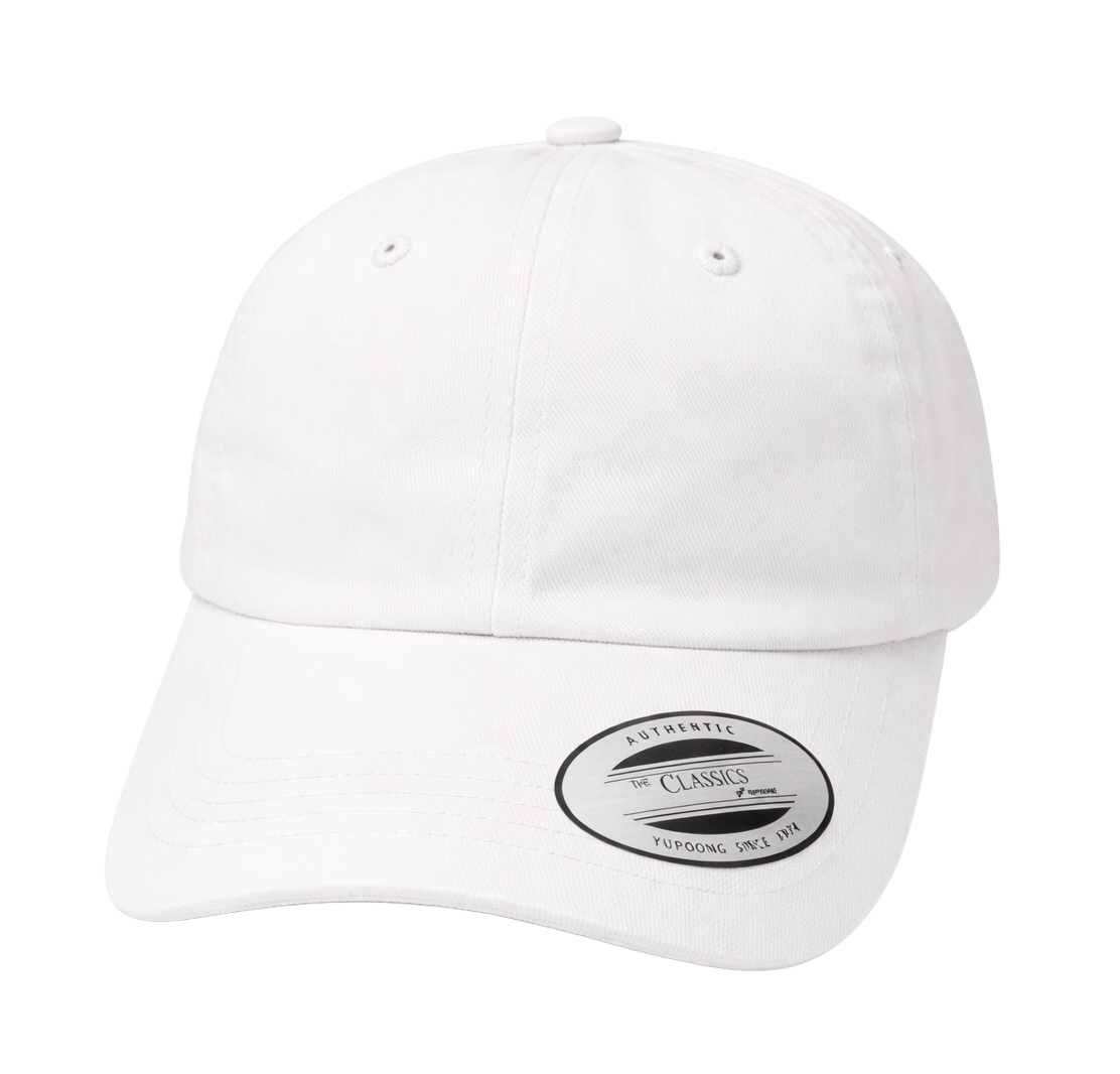 YUPOONG STRAPBACK DAD HAT WHITE - BLANKS