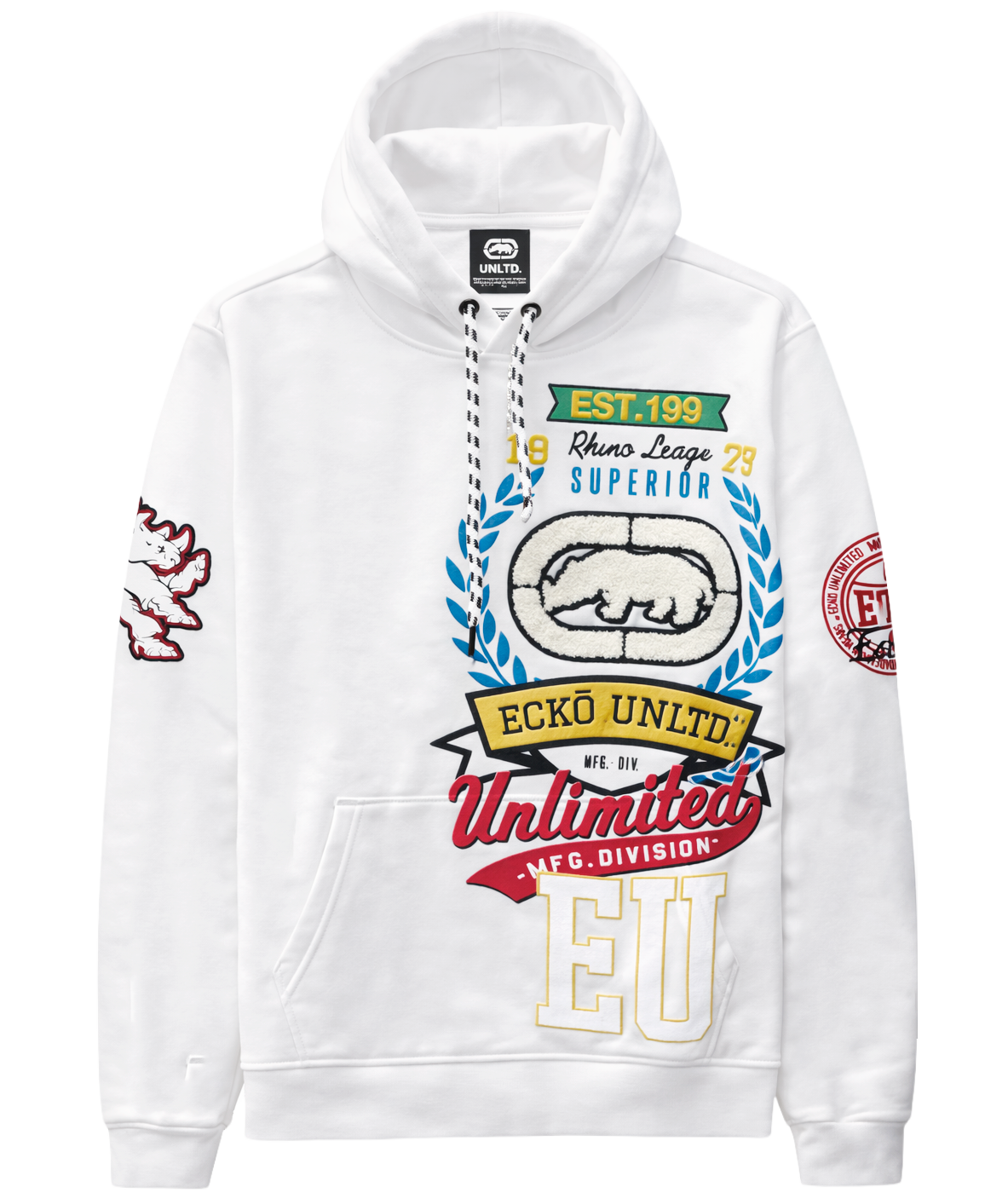 ECKO UNLTD FLEECE HOODIE WHITE - EO15H1453