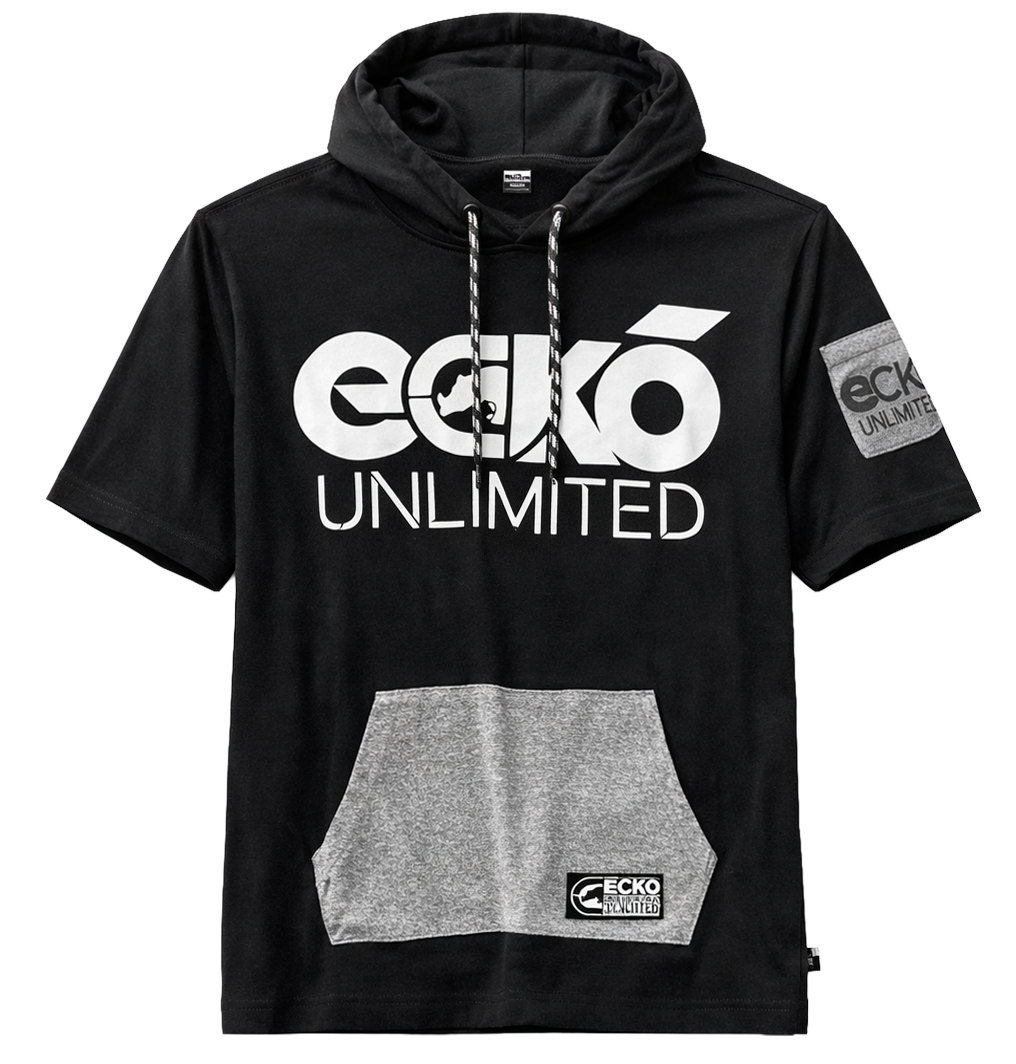 ECKO UNLTD S/S HOODIE T-SHIRT BLACK - EO14K1560