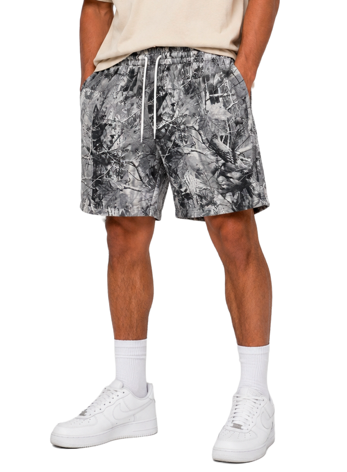 COTTON COLLECTIVE VOLLEY SHORTS VINTAGE GREY WOOD CAMO - CCVLY420SNW