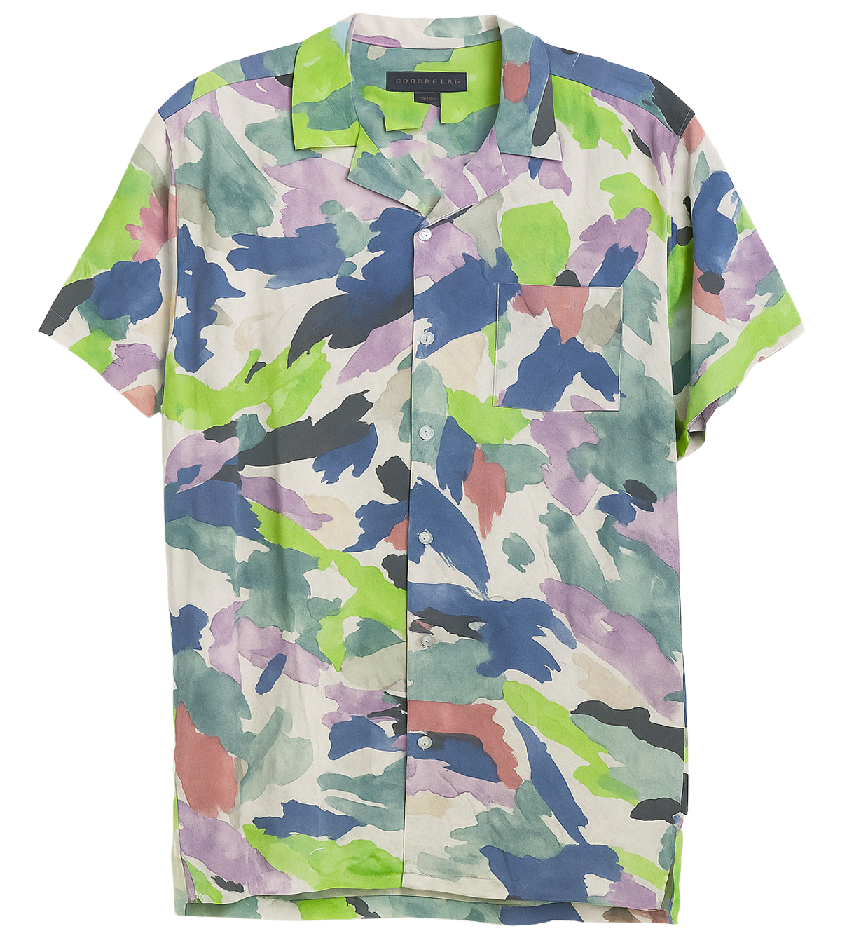 NO BOUNDARIES S/S BUTTON DOWN BLUE/GREEN/WHT - NB23100073079B