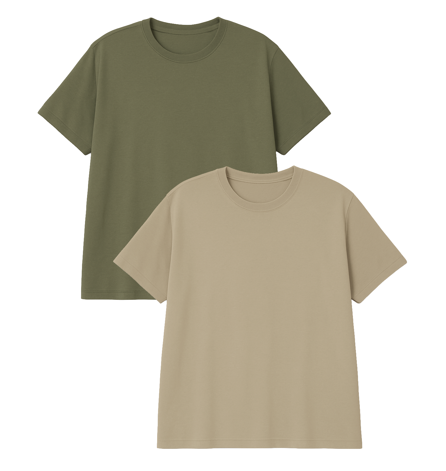 MEN'S ASSORTED 2 PACK T-SHIRTS DARK LATTE & GREEN MIDNIGHT - NB14100095924