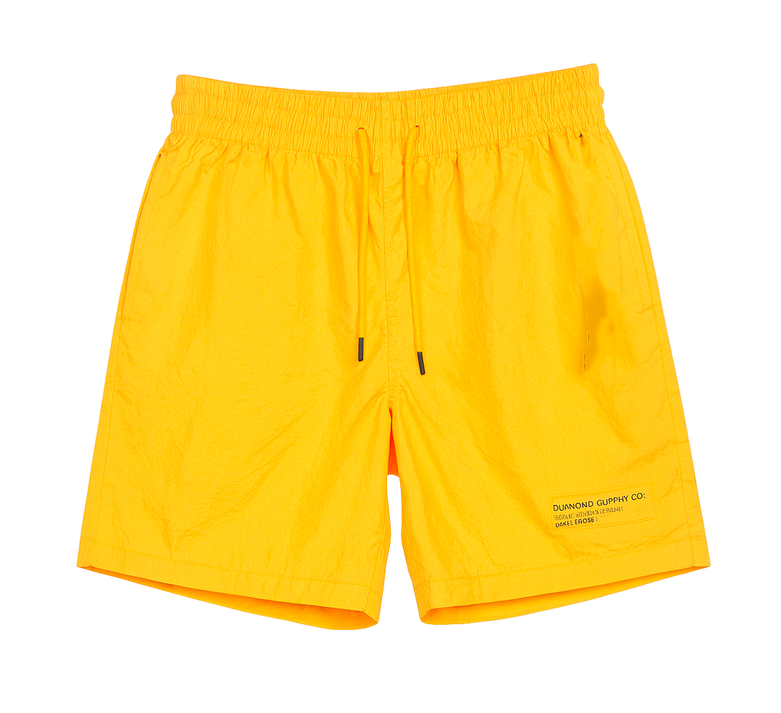 DIAMOND SUPPLY CO NYLON SHORTS MUSTARD - A20DMBC008