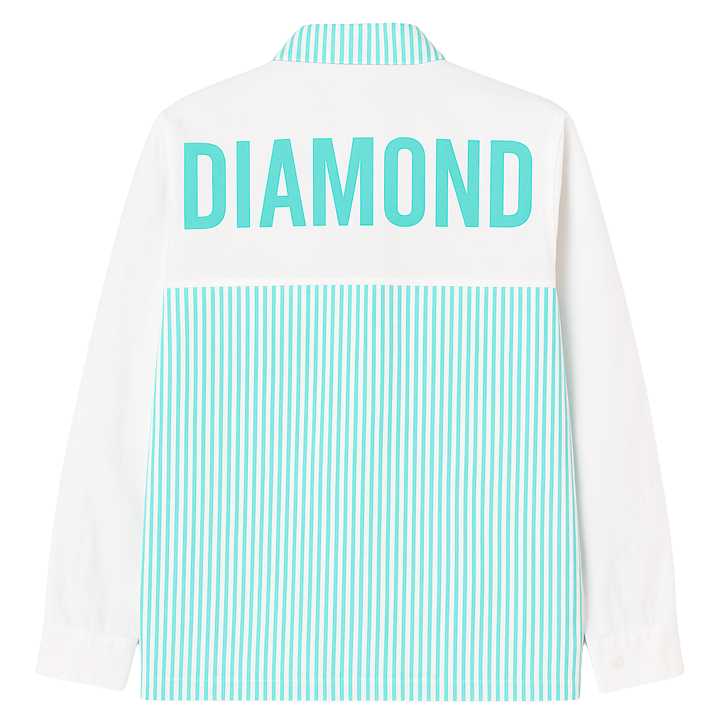 DIAMOND SUPPLY CO TWILL JACKET WHITE/D.BLUE - A20DMTC007