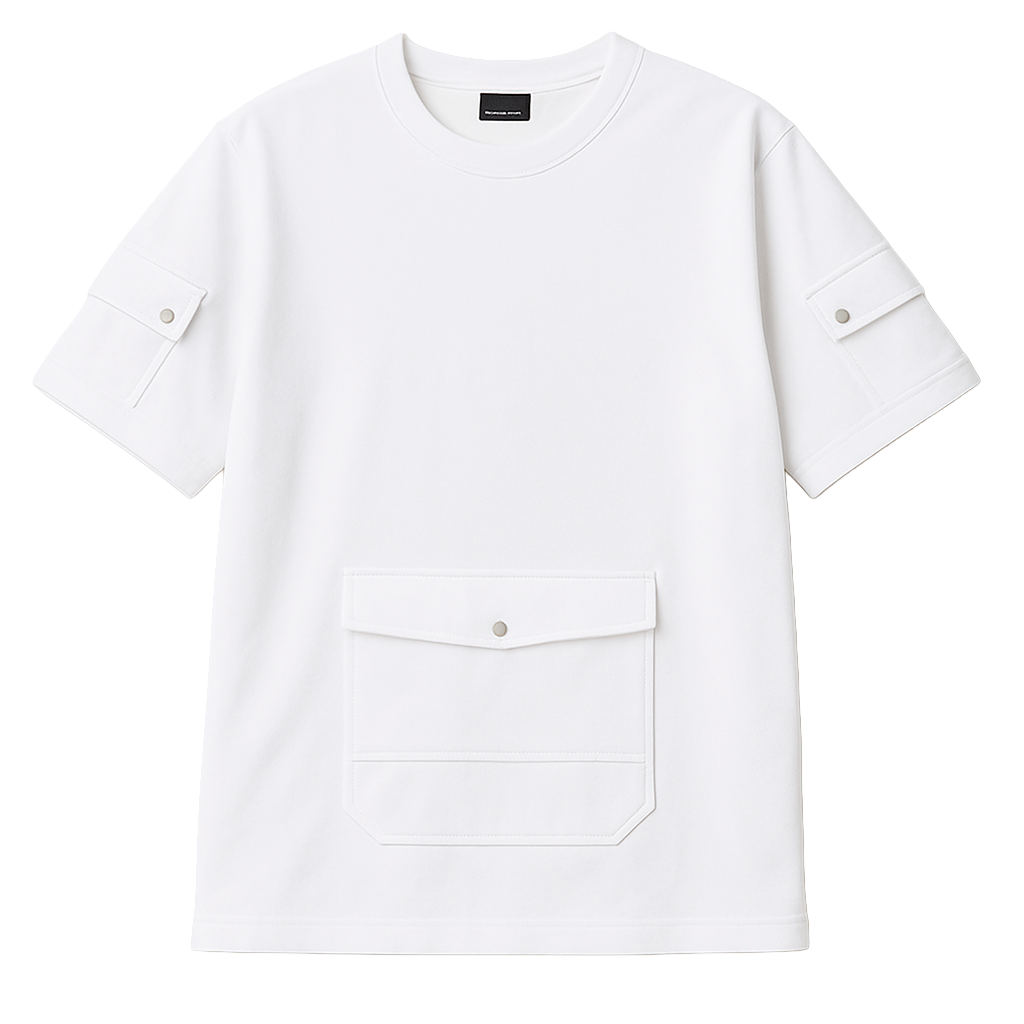 CORDOVA FRENCH TERRY CARGO T-SHIRT WHITE - A15CTZ06