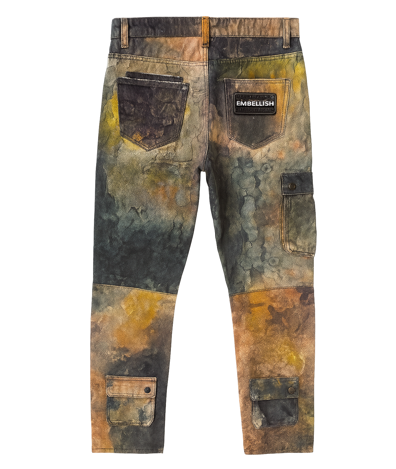 EMBELLISH PREMIIUM CARGO JEANS DARK OVERDYE - EMBHOL124-027