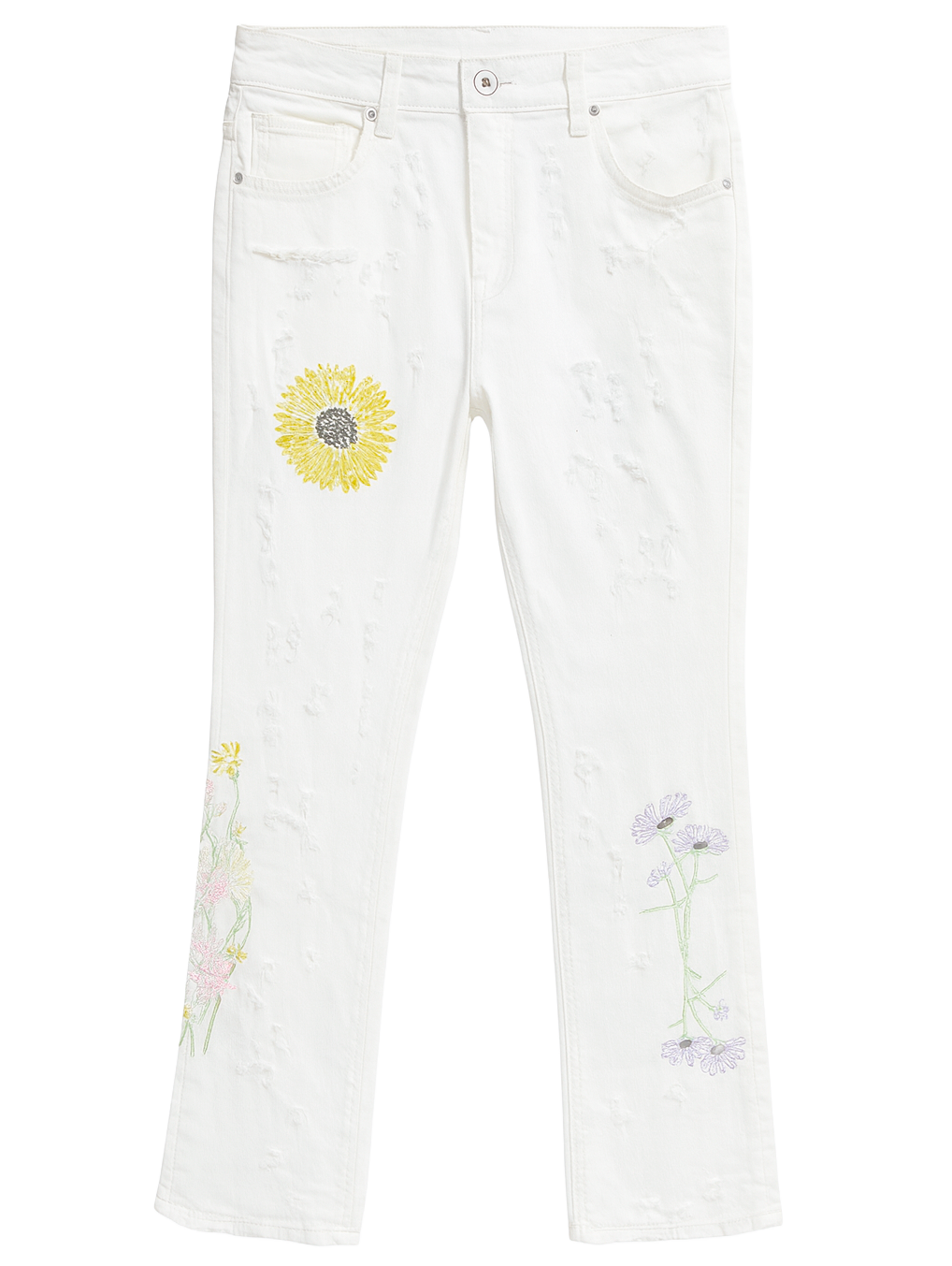 EMBELLISH FLAIR JEANS WHITE - EMBSPR24-037