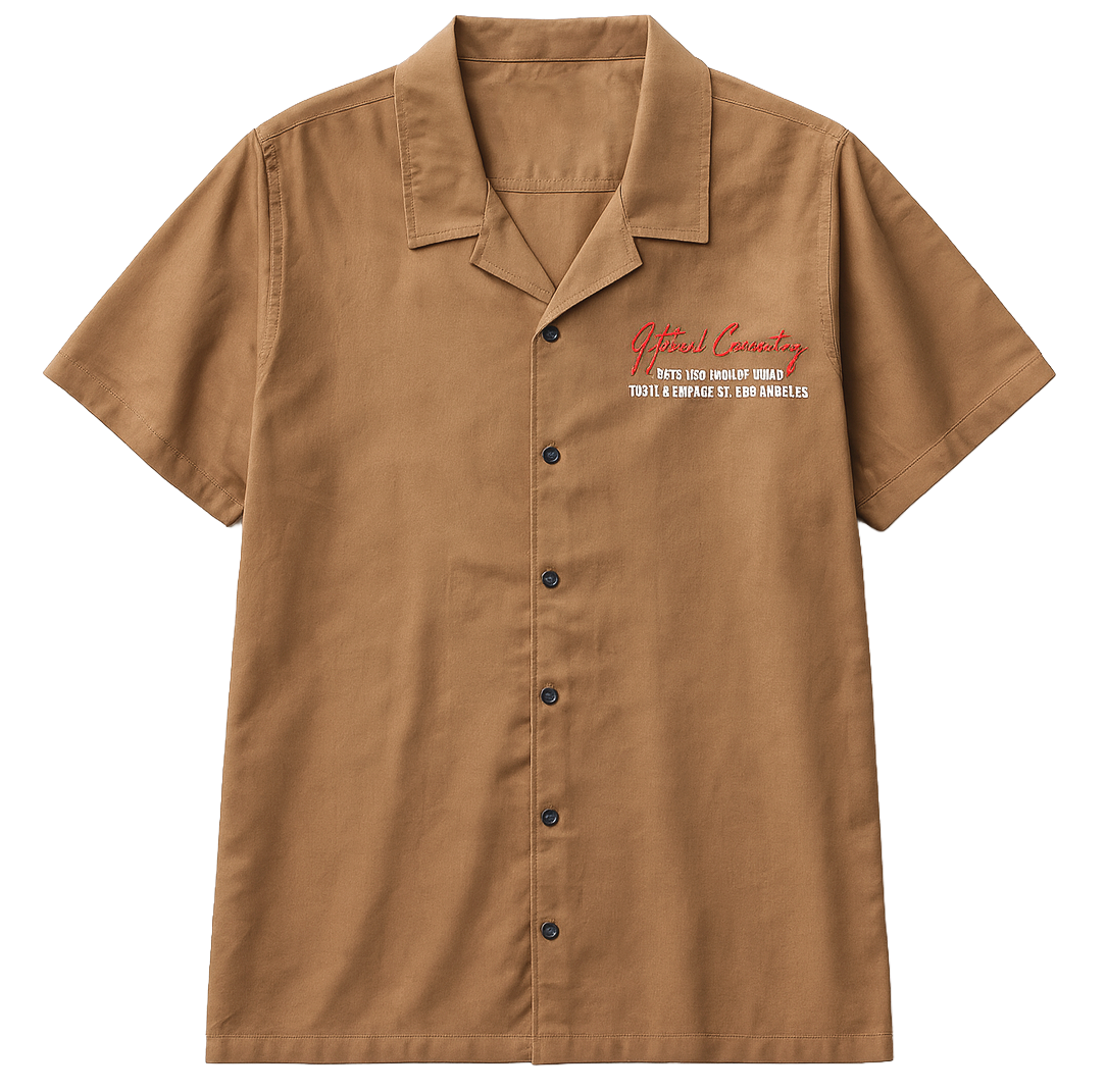 GFTD LA S/S BUTTON DOWN SHIRT CAMEL - GFSSP25-7