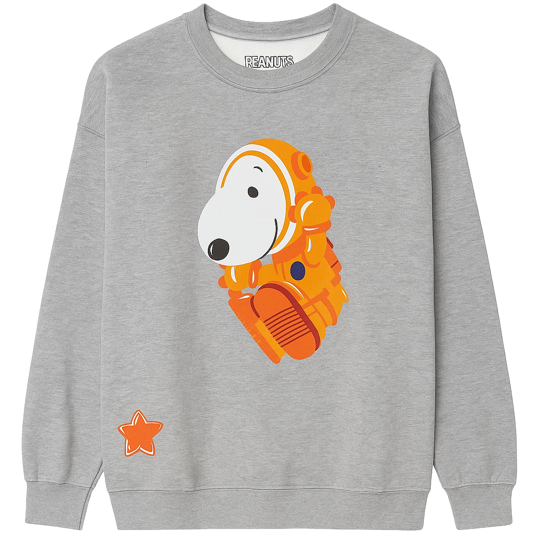 LICENSED PEANUTS SNOOPY CREWNECK HTR GREY - 2PNT2734