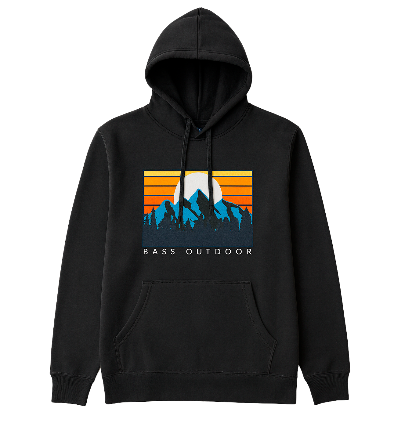LICENSED BASS OUTDOOR GRAPHIC HOODIE BLACK - SUNRISE