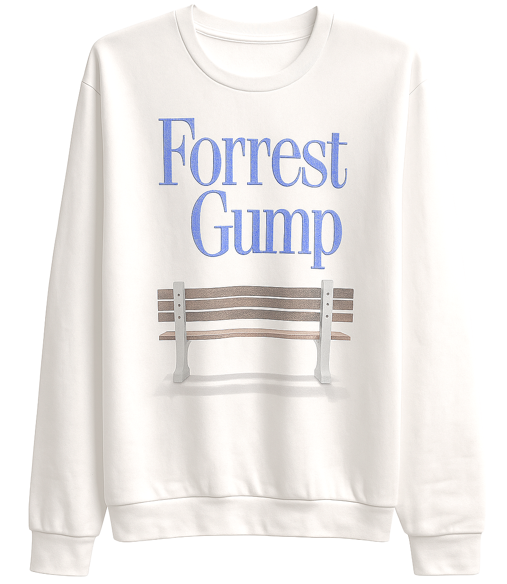 LICENSED FOREST GUMP CREWNECK WHITE (IR) - FOBW2042KR