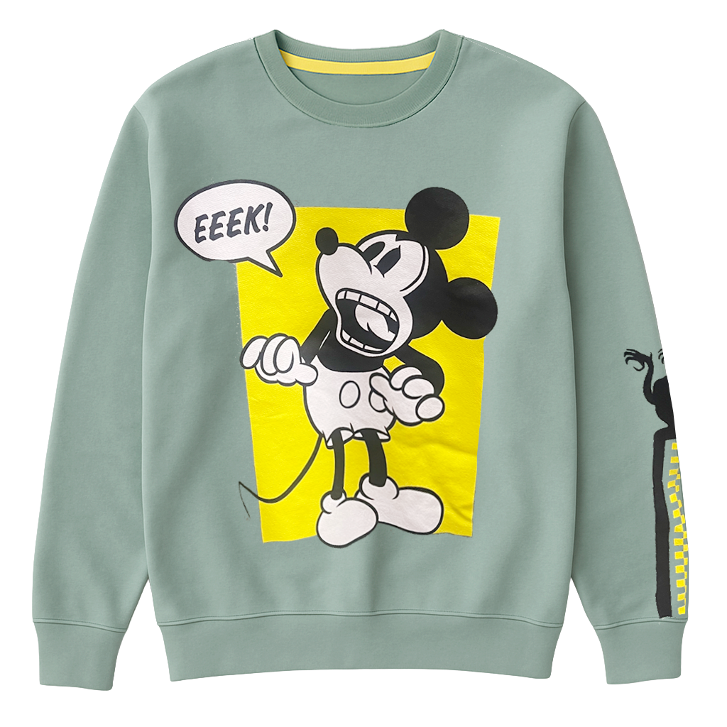 LICENSED DISNEY MICKEY MOUSE CREWNECK CHINOS GREEN - 2DNY7329FLC