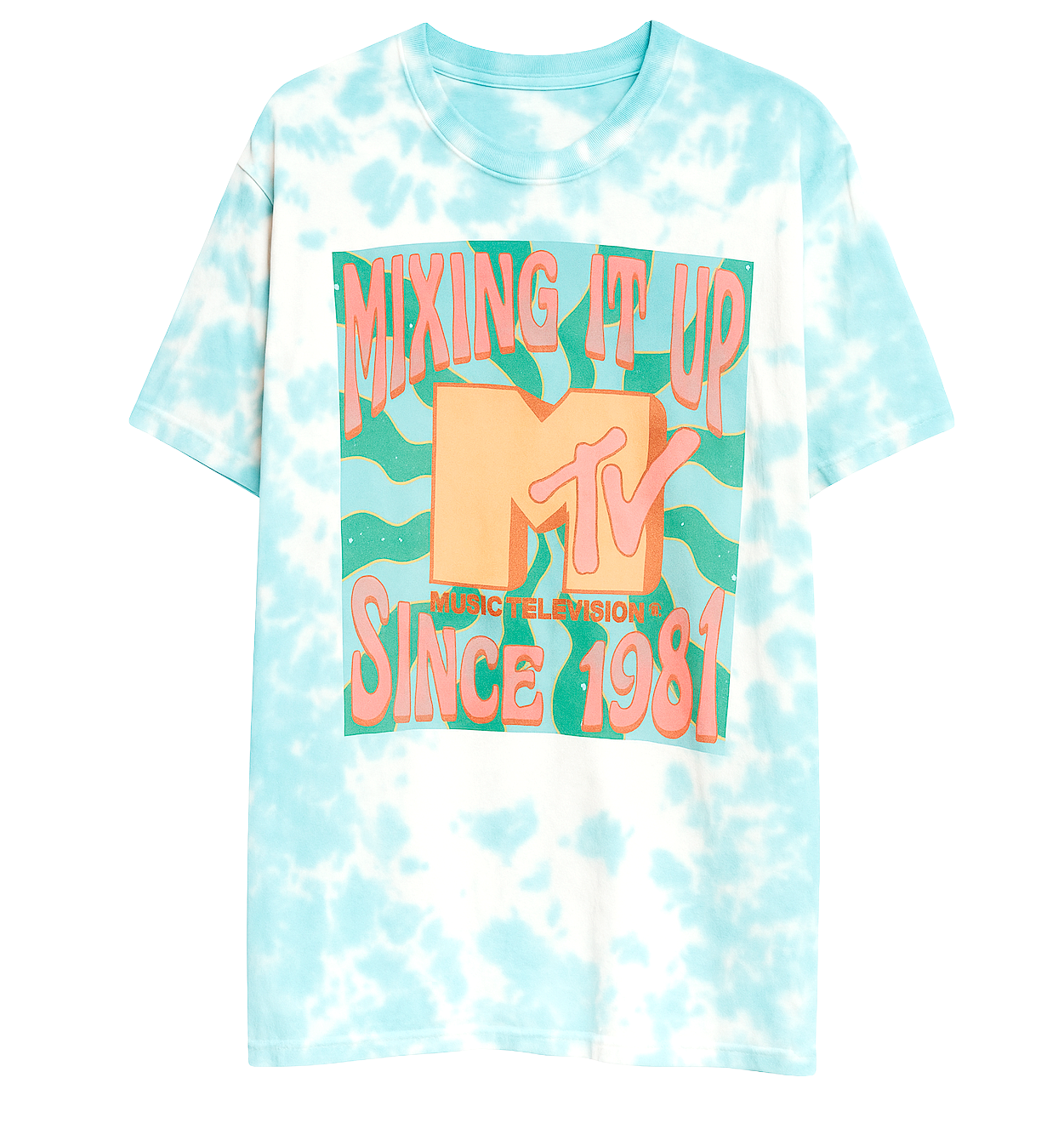 LICENSED MTV 1981 T-SHIRT BLUE TIE DYE - 4MTV94470J