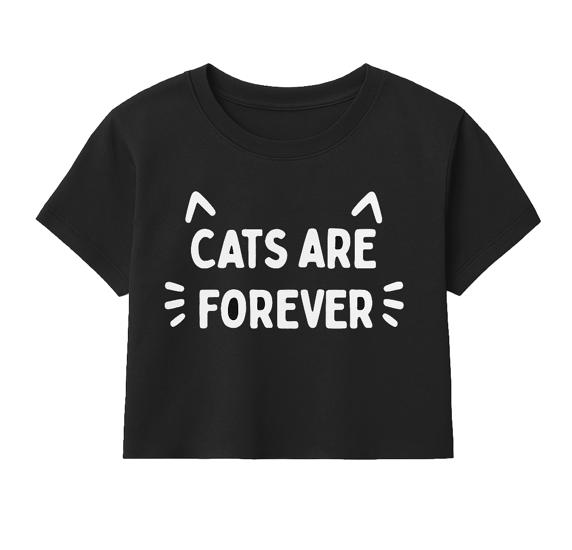 YOUTH GIRLS VERBAGE CROP T-SHIRT BLACK - 5PLE99770F