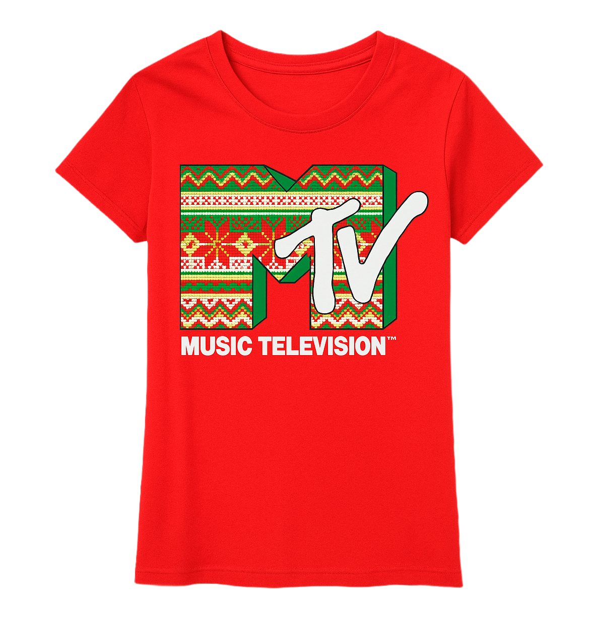 JUNIOR GIRLS MTV HOLIDAY T-SHIRT RED - MTVN0396