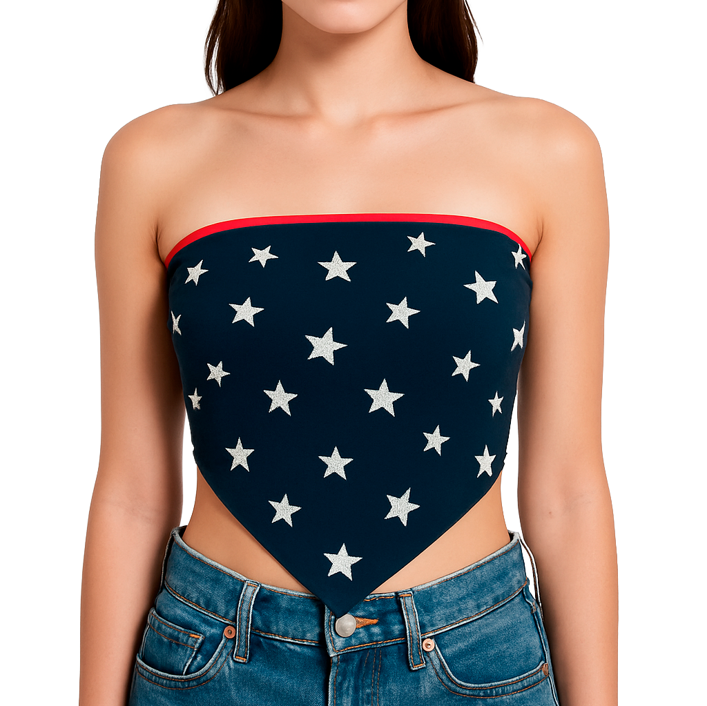 JUNIOR GIRLS USA STARS TUBE TOP NAVY - VLIN4566
