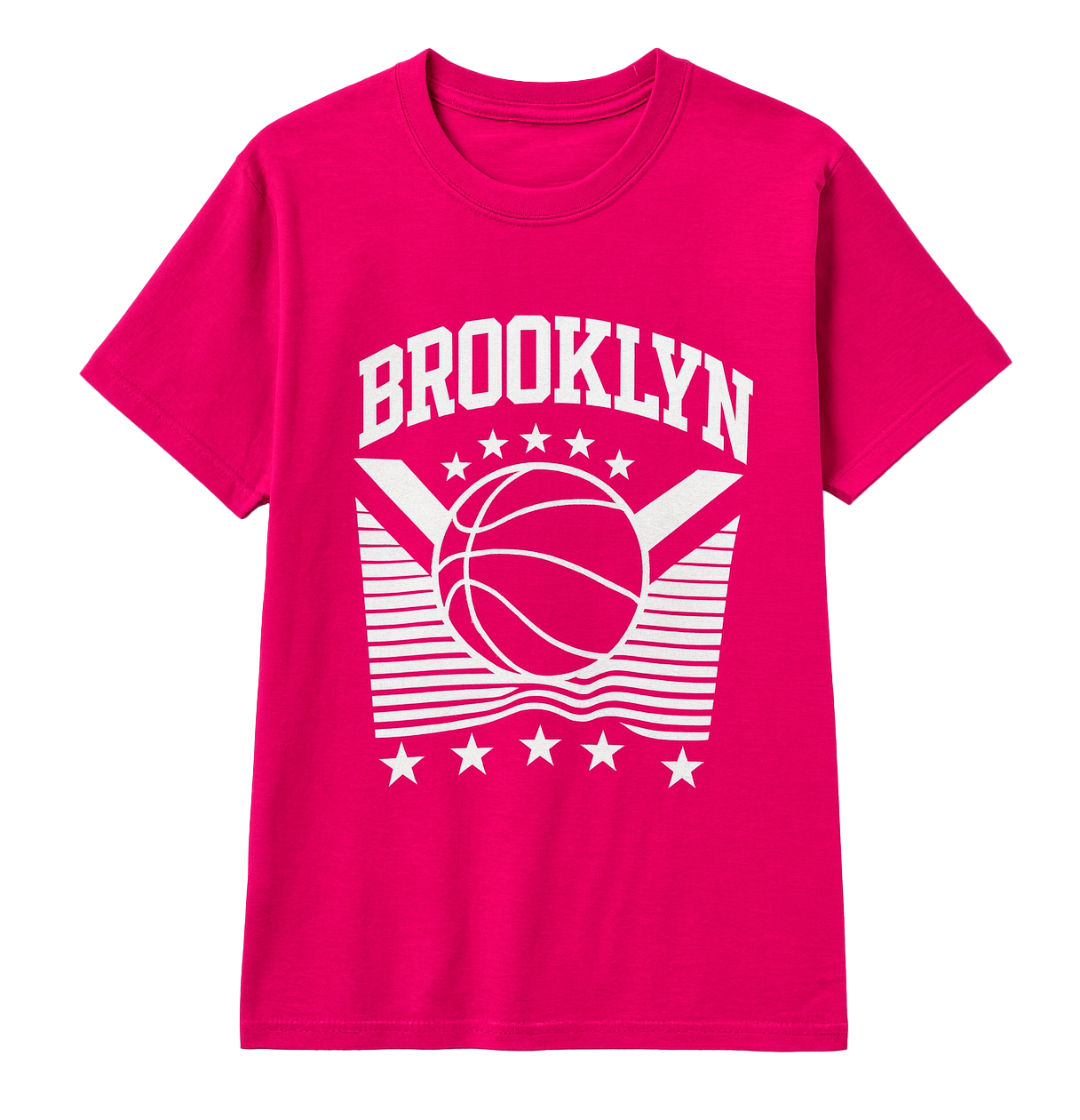 MELROSE PLACE GRAPHIC T-SHIRT HOT PINK - BROOKLYN B-BALL