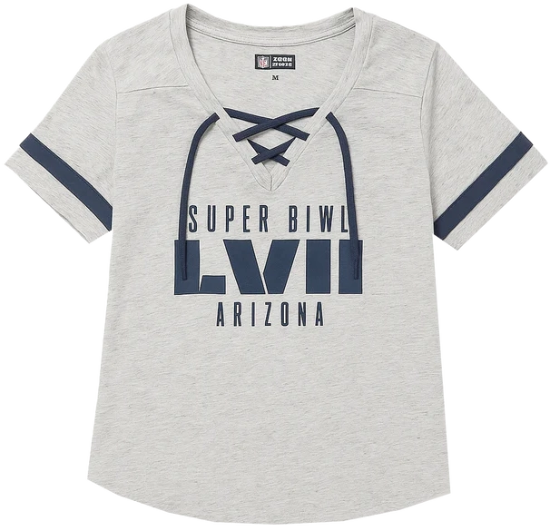 WOMENS FANATICS ARIZONA SUPER BOWL T-SHIRT GREY - SB57LT000400 - Steal Deal