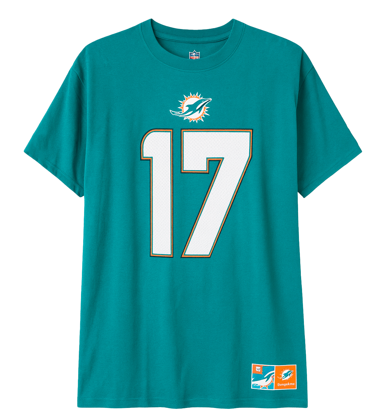 FANATICS MIAMI DOLPHINS TANNEHILL T-SHIRT AQUA - ELEGIBLE- TAN