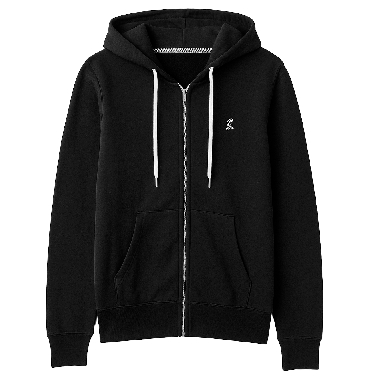 GERALDS ESSENTIALS ZIP HOODIE JACKET BLACK - GEZHDZ
