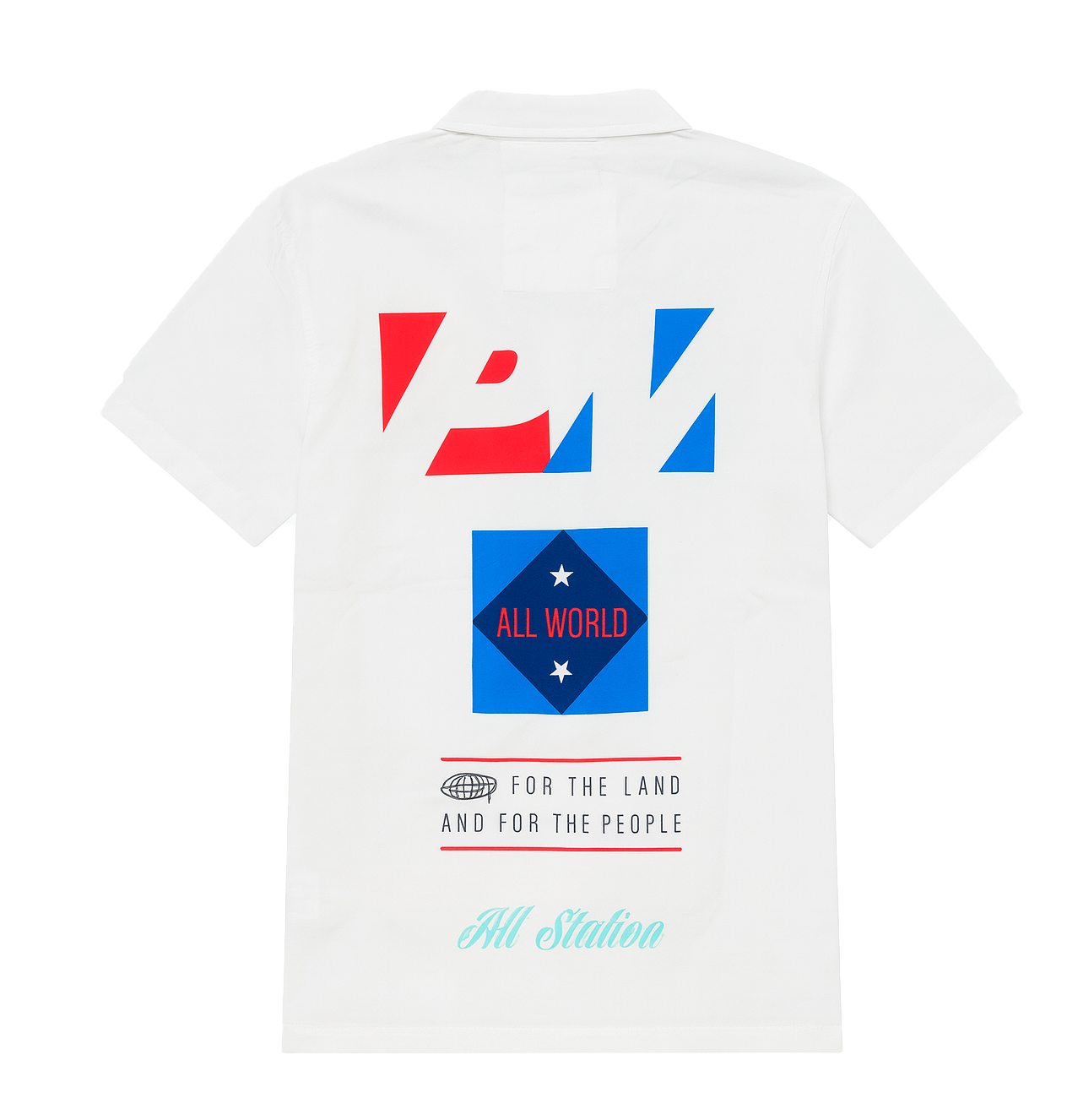 YOUTH PARISH NATION S/S BUTTON DOWN SHIRT WHITE - N04W2952