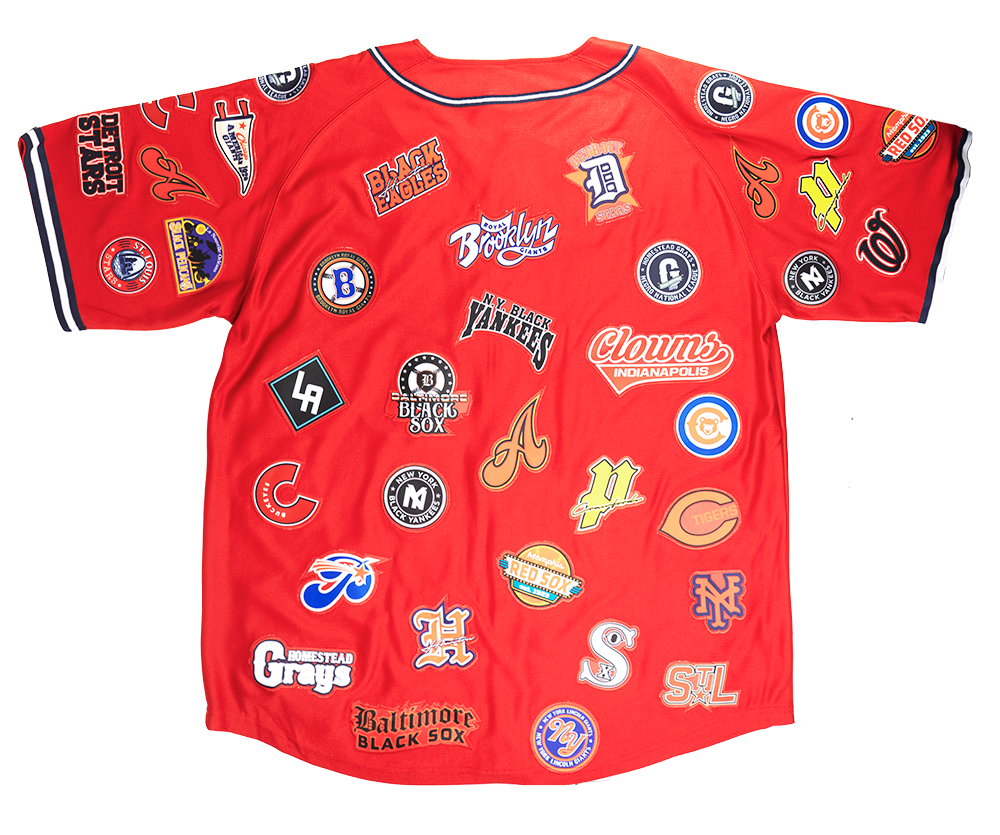 HEADGEAR NEGRO LEAGUE COLLAGE BASEBALL JERSEY RED - HGNL166-BAJ-04